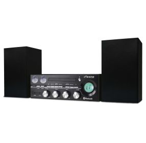 Victor Milwaukee 50W Desktop CD Stereo System with Bluetooth (Color: Black)